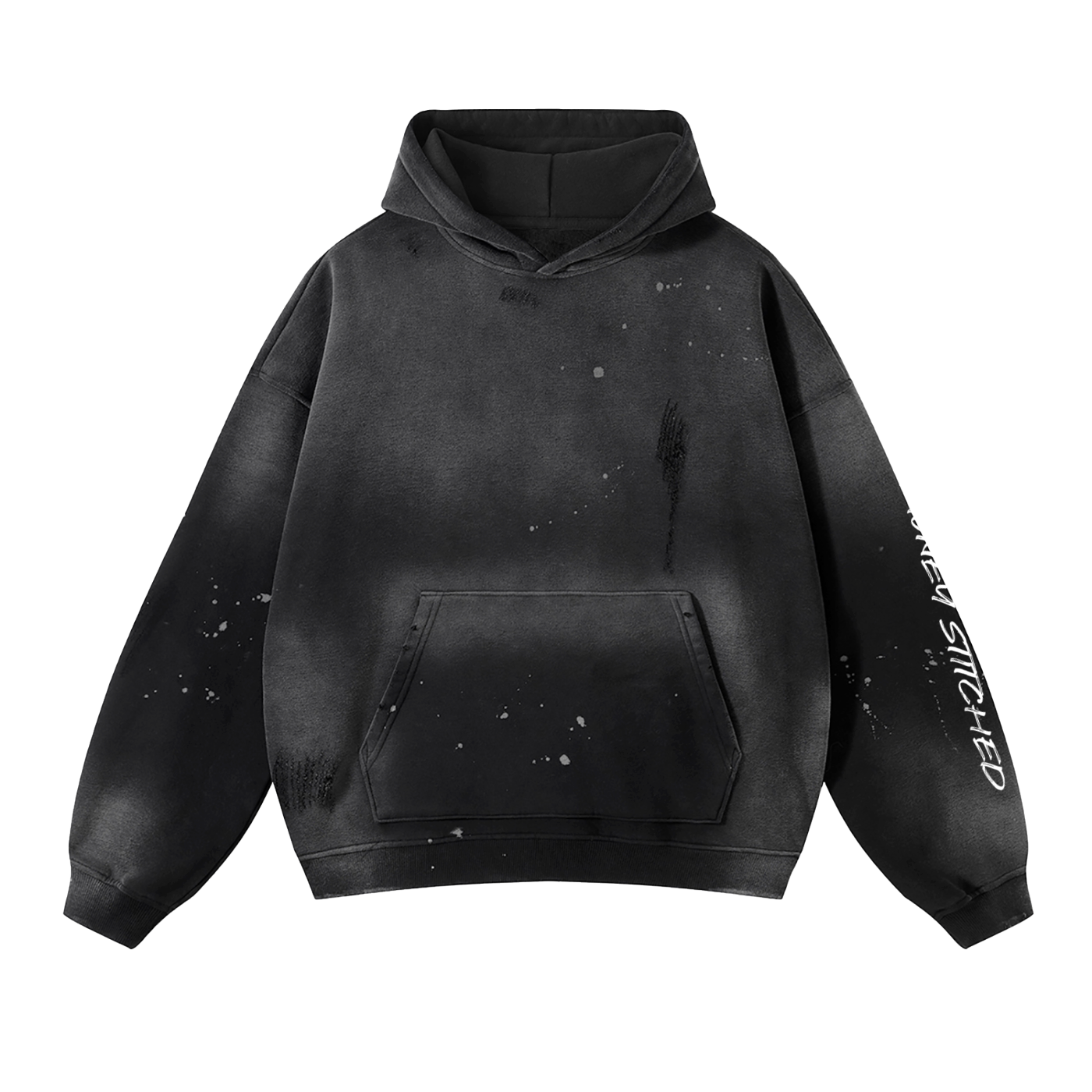 Vintage Wash Frayed Fleece Hoodie - 360 GSM