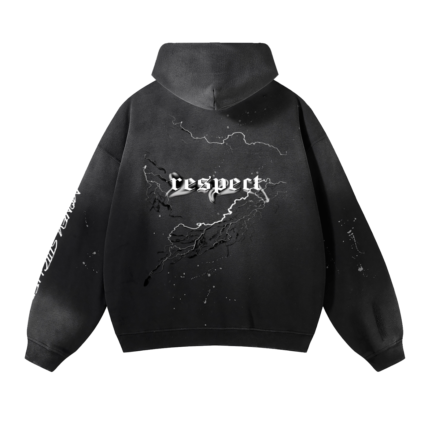 Vintage Wash Frayed Fleece Hoodie - 360 GSM